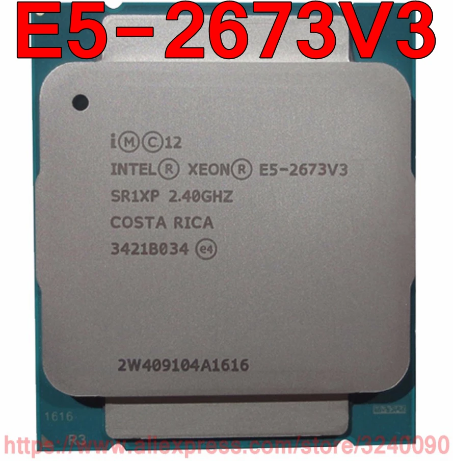 Intel ЦП Xeon E5-2673V3 2,4 ГГц 12 ядер возможностью погружения на глубину до 30 м LGA2011-3 E5-2673 V3 процессор E5 2673V3 E5 2673 V3
