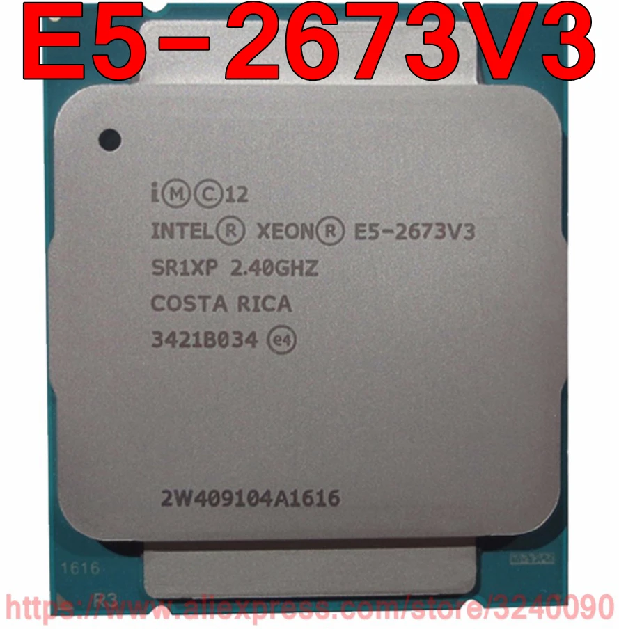 Фото Intel ЦП Xeon E5-2673V3 2 4 ГГц 12-ядерный 30M LGA2011-3 V3 процессор E5 2673V3 Бесплатная доставка 2673 |