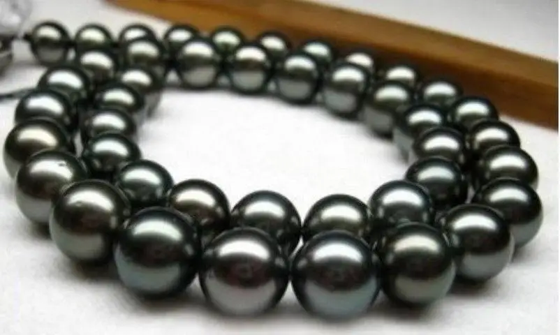 Отличное AAA 18 &quotЮжное море 11 12 мм tahitian черное жемчужное ожерелье|necklace a|pearl necklaceblack