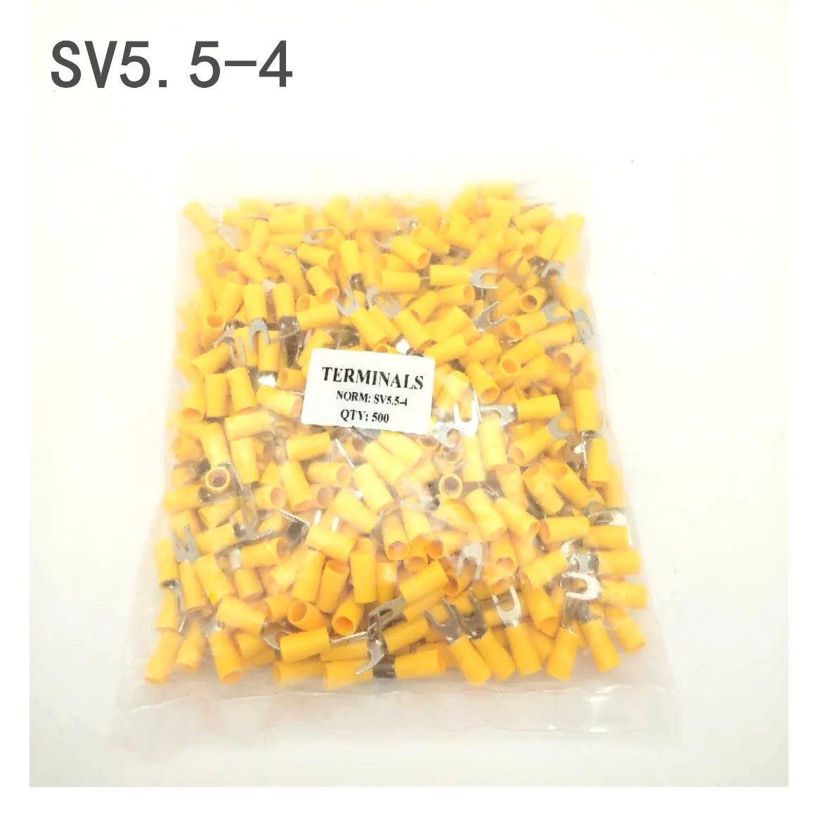 SV5.5-4 500 шт. SV5.5-4 SV5-5 SV5-6 SV5 Черный изолированный вилочный вилка мобильное радио VHF обжим проводов, клемма Кабельный разъем - Цвет: SV5.5-4