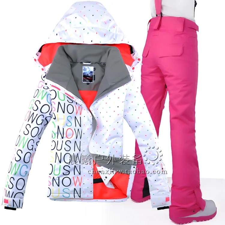 Женский лыжный костюм s GSOU ветрозащитная водонепроницаемая куртка и штаны для