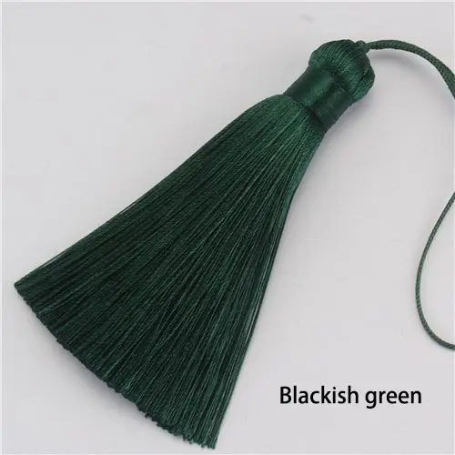 15 Blackish green 2 шт./упак. 8 см для рукоделия с кисточками полиэстер, шелк, с бахромой, с кисточками отделкой Швейные аксессуары для свадебного декора ювелирные изделия аксессуары - Цвет: 15 Blackish green