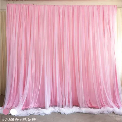 70 pink Свадебный фон занавес события вечерние Декор на свадьбу для заднего плана сцены лед шелк драпировочный фон с органзы - Цвет: 70 pink
