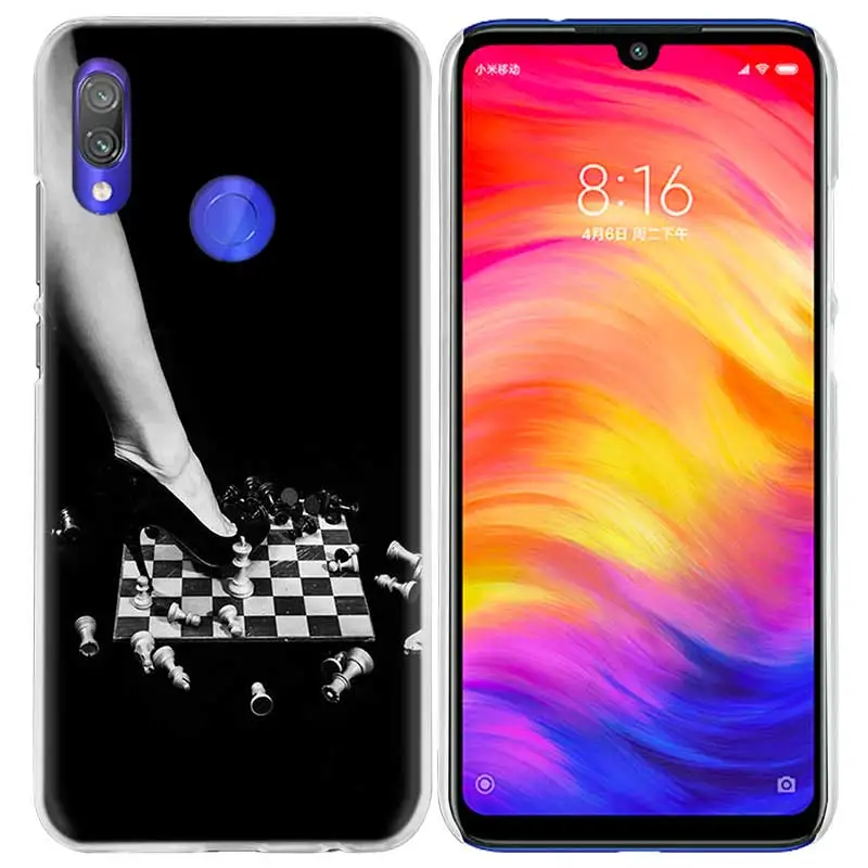 Черный и белый шахматный чехол для Xiaomi Redmi Note 7 K20 6 6A Pro Y3 7S 7A GO S2 5 mi Play A1 A2 8 lite Poco F1 жесткий чехол для телефона - Цвет: 01