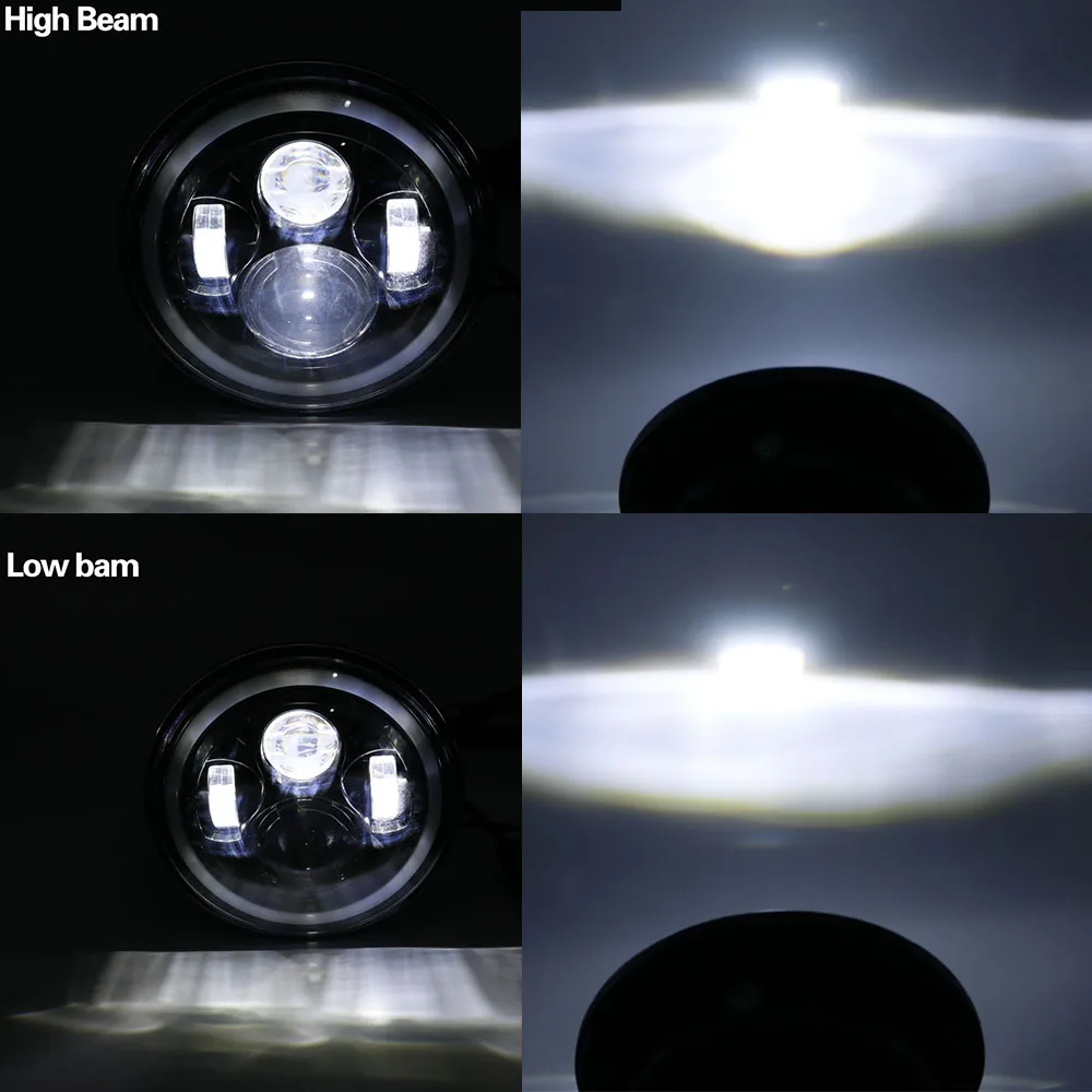7 &quotRGB Halo дюймов светодиодные фары Plug And Play Led Ангельские глазки герметичные