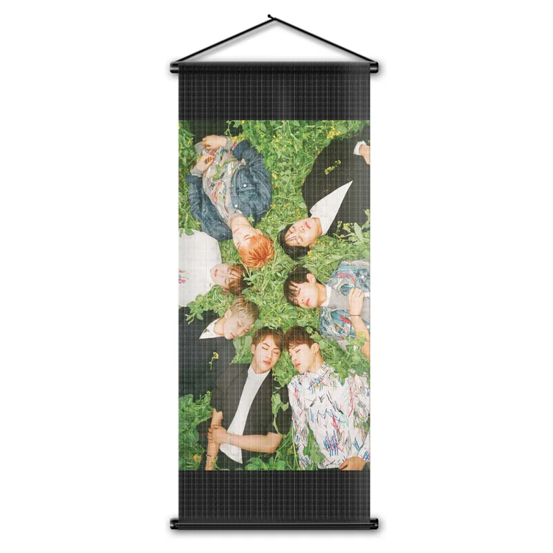 BTS 10 BTS JIN V флаг баннер стены прокрутки Home Decor Bangtan мальчиков СУГА JIMMIN гобелен висит плакат подарки 17,7x43,3 дюймов - Цвет: BTS 10