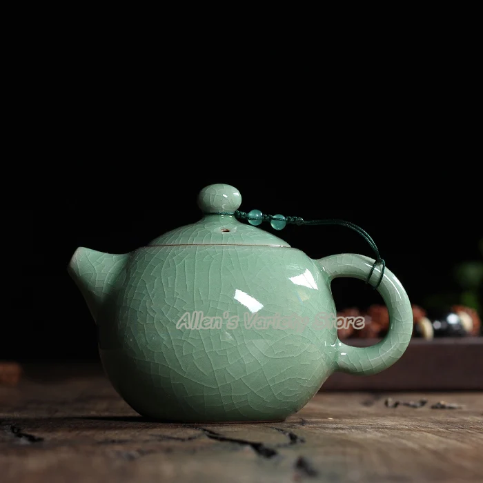 

230ml Brothers' Kilns Kettle tea pot Crackle Glaze Ge Kiln Longquan Celadon Ceramic pottery pot China Teapot Porcelain Teapot