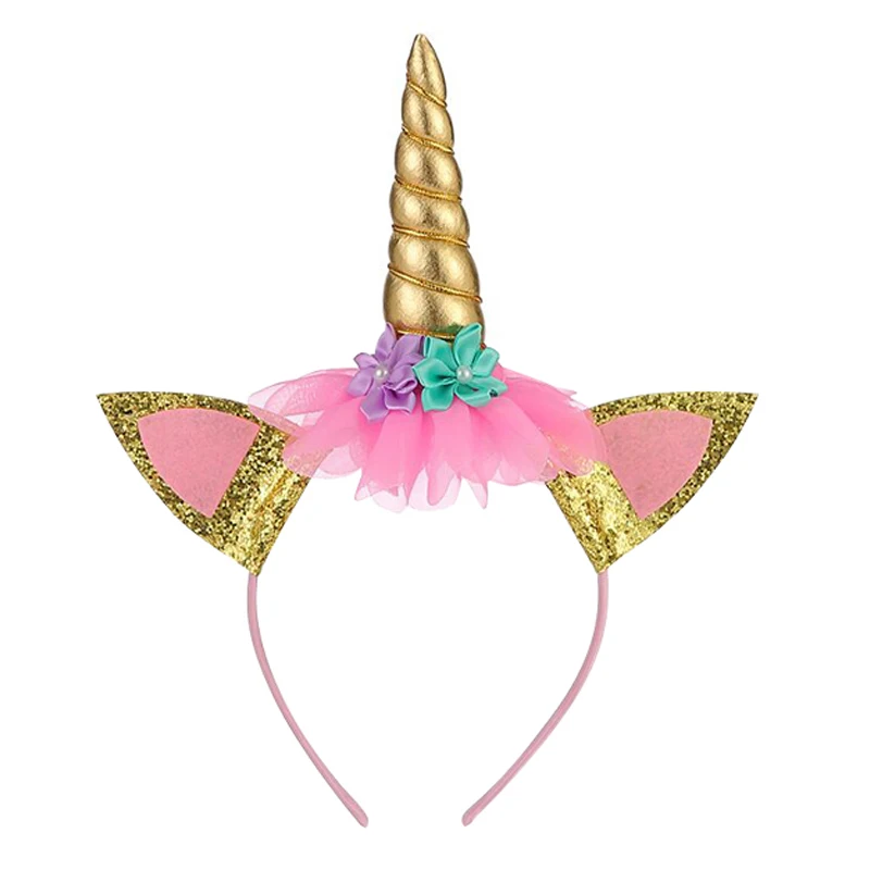 Headwear Единорог платья для малышек летняя одежда для новорожденных; платье на крестины платья для первого Дня рождения для ребенка Нарядные платья принцессы для девочек - Цвет: Headwear