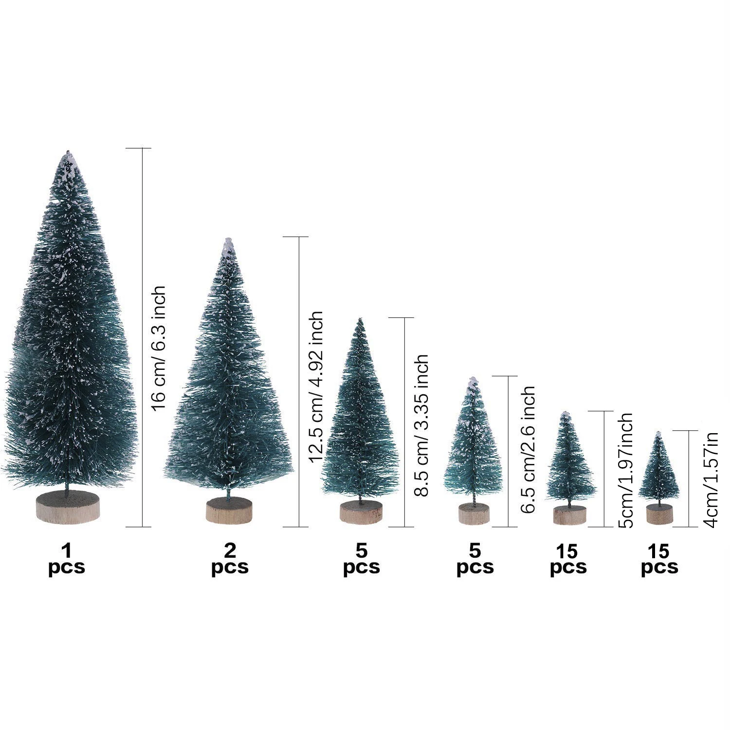 34/43pcs Christmas Tree Artificial Sisal Pine with Wood Base DIY Mini Bottle Fake Santa Snow Decor | Дом и сад