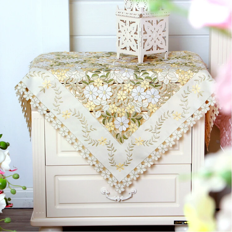 Дизайнерская Весенняя элегантная скатерть с цветочной вышивкой vezon украшение