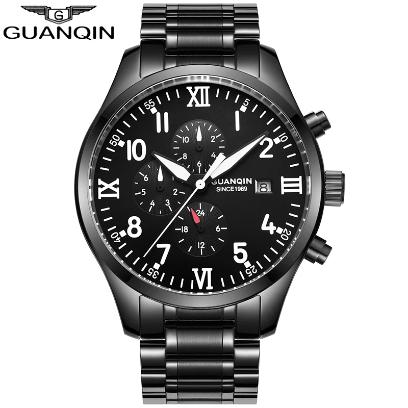 New GUANQIN Watch men Automatic clock men businesss wimming Mechanical men's watch top brand luxury waterproof relogio masculino