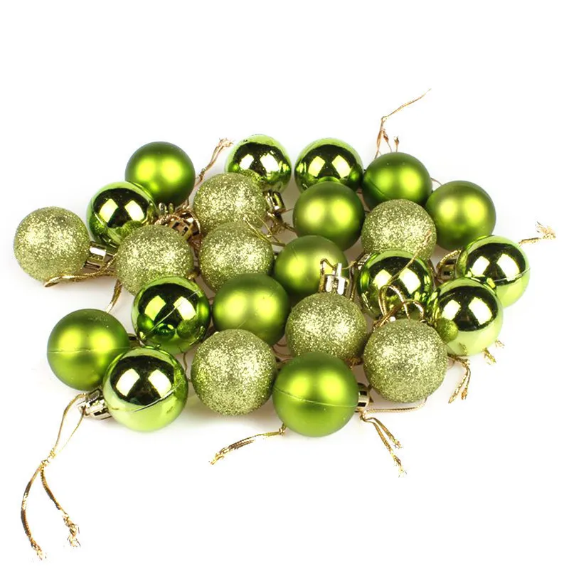24Pcs/Lot Christmas Tree Ball Baubles Xmas Party Wedding Hanging Ornament Christmas Decoration Supplies 10 Colors