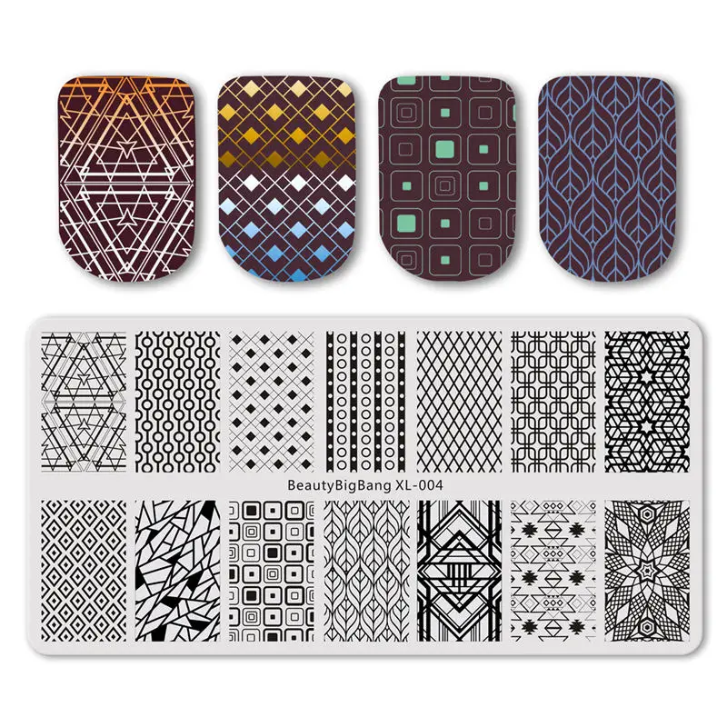 004 Beautybigbang Number 01-020 Nail Stamping Plates Tree Style Stainless Steel 6*12cm Stamp Nail Stamper Nails Art Stamping Plate - Цвет: 004
