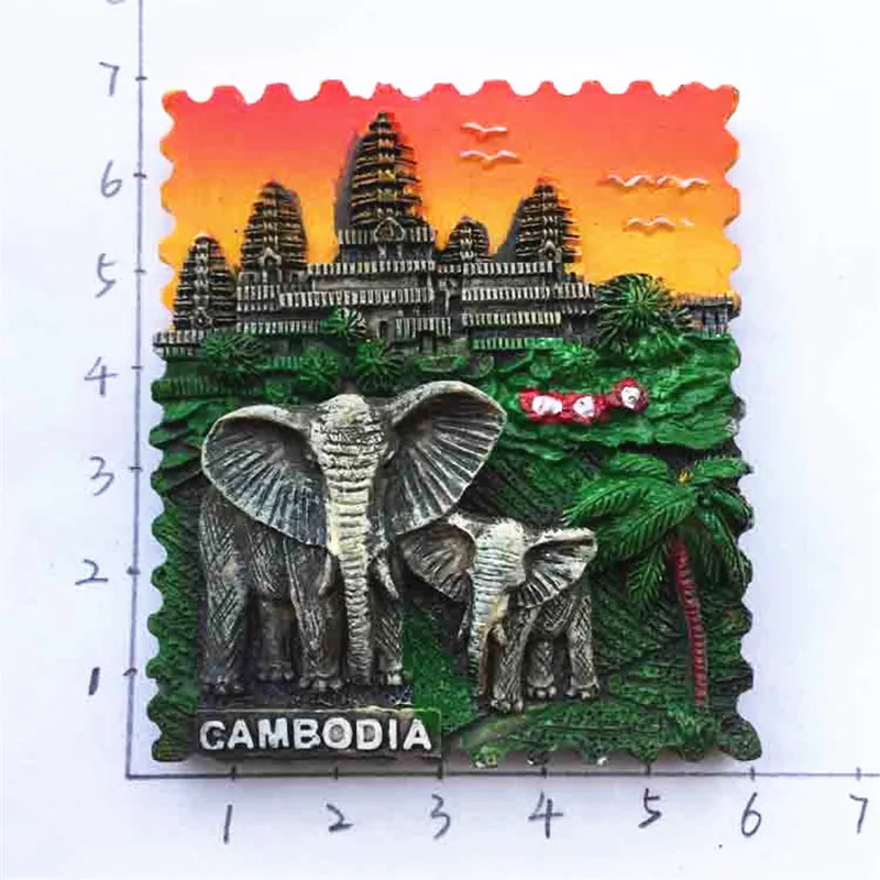 Магнитные Сувениры для холодильника из Юго-Восточной Азии Камбоджа ландшафтные