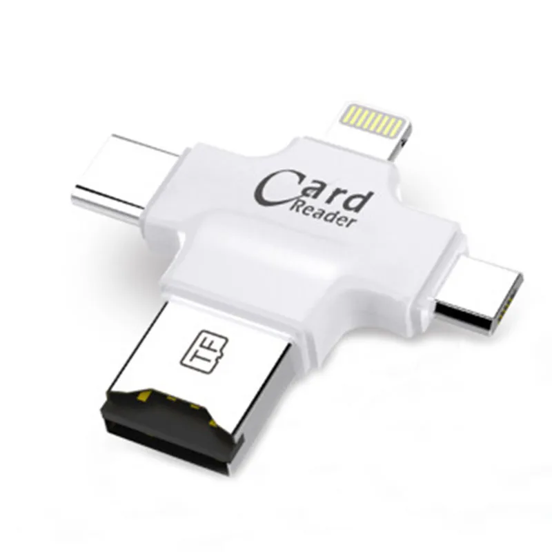 Считыватель карт памяти 4 в 1 Type c/Micro USB/USB 2 0 Micro SD для Android Ipad/iphone 7plus 6s5s OTG