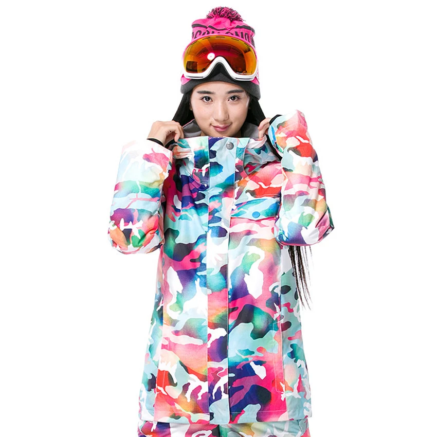 Женские зимние теплые водонепроницаемые лыжные куртки спортивные уличные