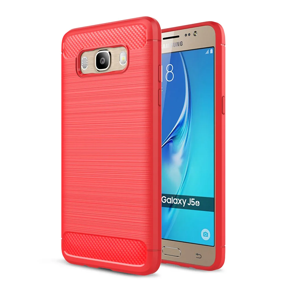 Lenuo чехол для Samsung Galaxy J5 2016 ТПУ мягкий углерода Волокно силиконовой щеткой