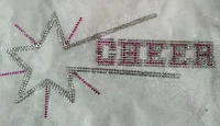 2pclot cheer star rhinestones applique patches hot fix rhinestone motif designs iron on transfers motif for shirt