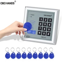125khz card reader rfid controller keypad standalone access control with 10 em41004200 keychains for home door lock system wg26