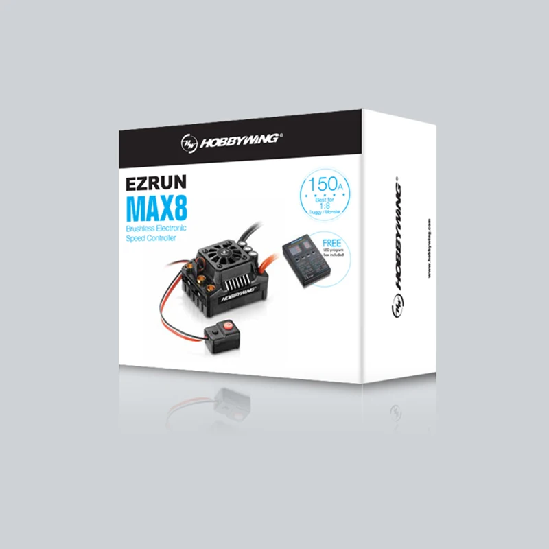 FATJAY HobbyWing EzRun MAX8 V3 бесщеточный водонепроницаемый 150A ESC 3-6S для RC 1/8 туристический