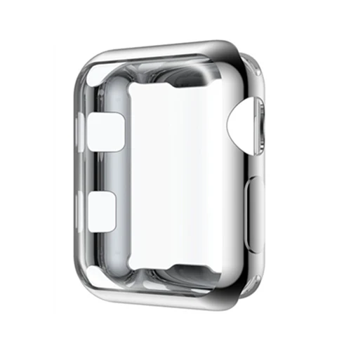 sliver ТПУ бампер для apple watch чехол apple watch 5 4 44 мм 40 мм iWatch 3 2 42 мм 38 мм все вокруг аксессуары для протектора экрана 44 - Цвет: sliver
