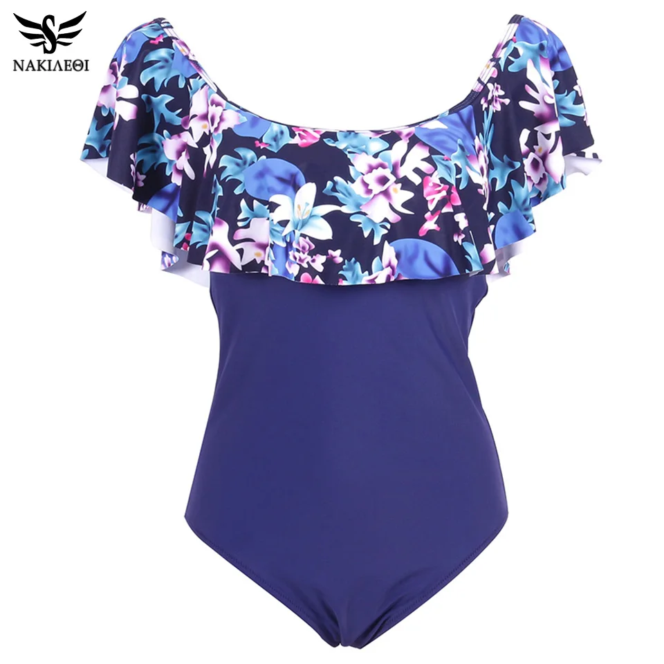 NAKIAEOI Новинка 2019 Сексуальная рюшами Плавание костюм Одна деталь одежда Для женщин