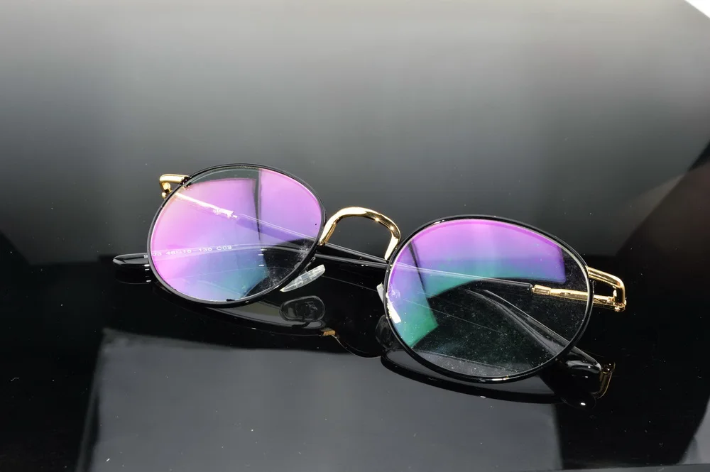 Барокко Дворцовый стиль черная круглая дизайнерская оправа полная оптическая на