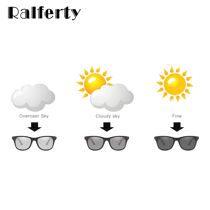 Ralferty поляризованные фотохромные серые солнцезащитные очки для мужчин и женщин