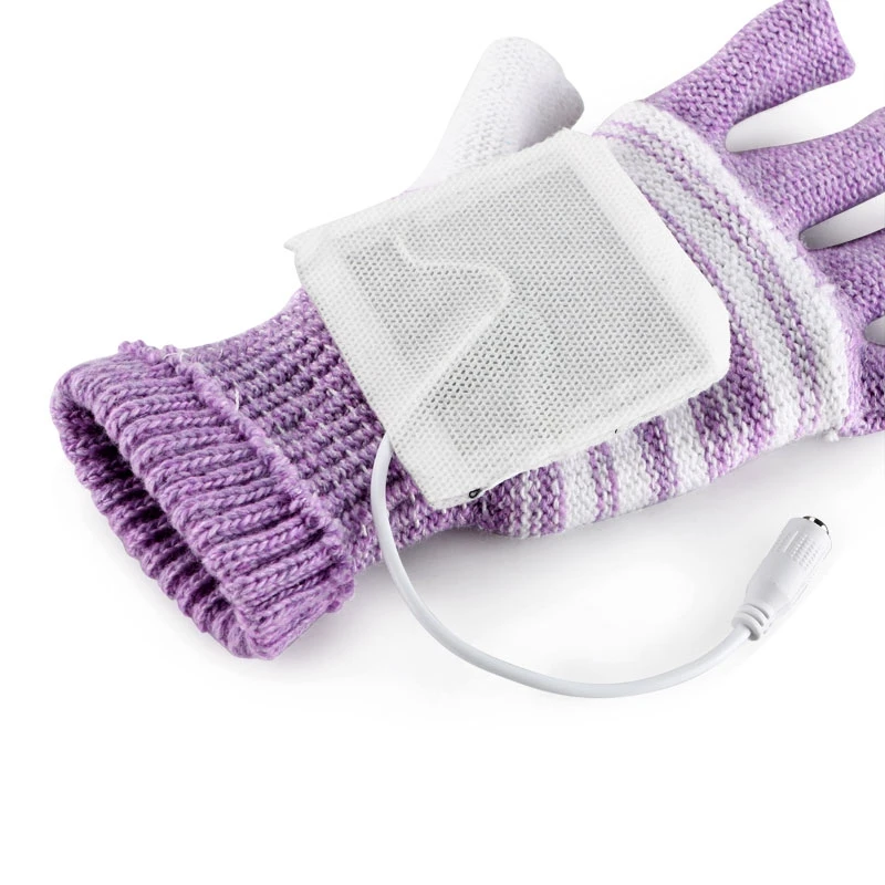 Новые зимние вязаные перчатки с электрическим подогревом для женщин 5 В usb кабель