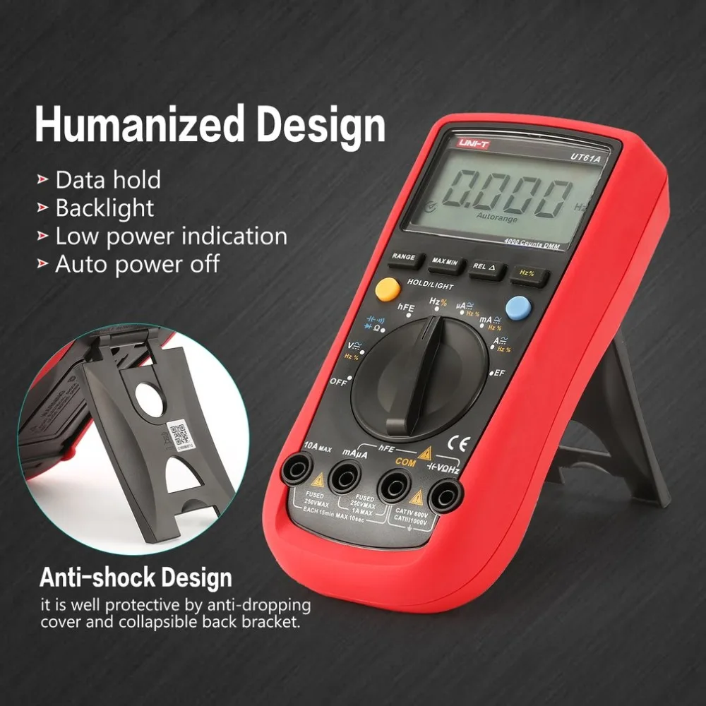 UNI-T UT61A/B/C/D/E Counts Digital Multimeter with Auto Range DC/AC Voltage Current Ohm Capacitance Diode True RMS | Инструменты