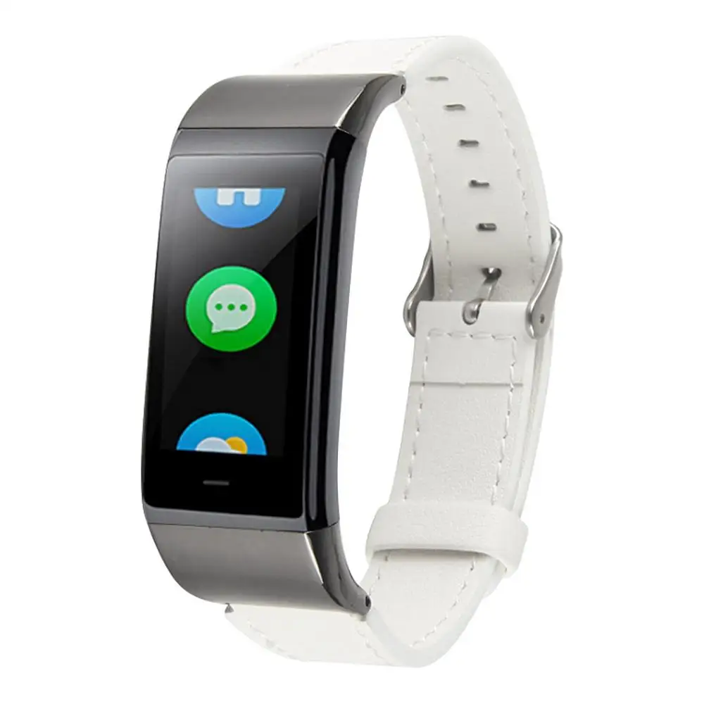 leather white Сменный ремешок для Huami Amazfit Cor Midong, умный браслет, кожаный, металлический, Милан, нержавеющая сталь, только ремешок для Amazfit Cor - Цвет: leather white