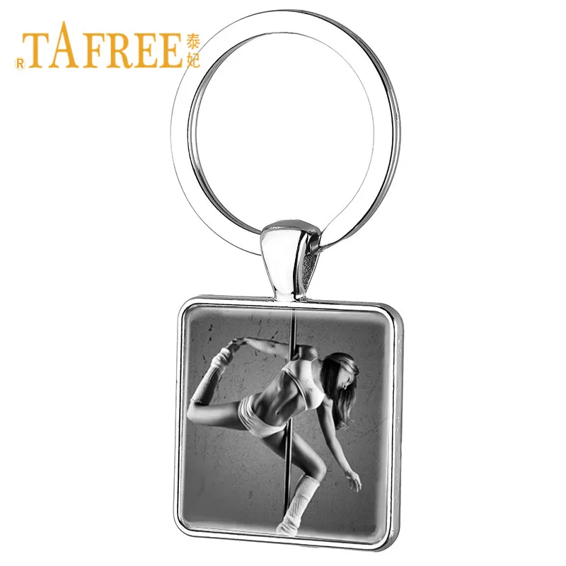 TAFREE модный женские Pole брелок для ключей с изображением танцующей пары ключ кулон