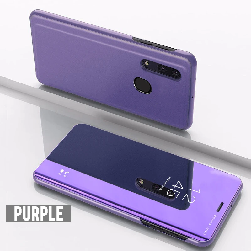 Умный зеркальный флип-чехол для samsung Galaxy A30 A50 A10 S8 S9 Plus Note 9 8 чехол для A3 A5 A7 A6 A8 плюс S7 крышка чехол s - Цвет: Purple