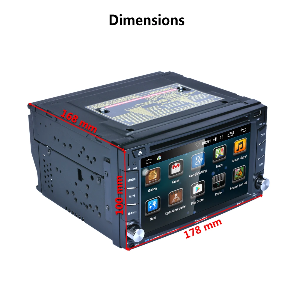 2 Din 6 &quotAndroid 0 Автомобильный мультимедийный проигрыватель dvd двухъядерный с GPS