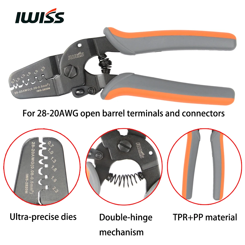 IWISS мини терминал обжимные инструменты IWS-2820/IWS-3220 обжимные плоскогубцы для обжима 28-20AWG/32-20AWG небольшие разъемы