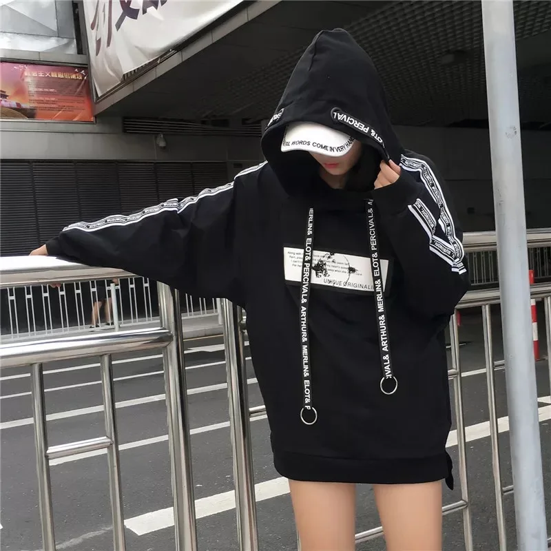 Харадзюку женские толстовки, повседневные толстовки bangtan для мальчиков, корейский пуловер с капюшоном, черная толстовка, осенняя одежда размера плюс для женщин