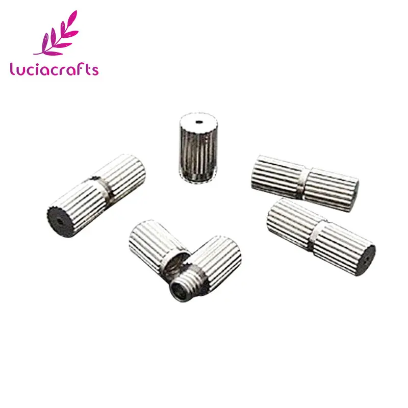Lucia crafts 12 шт. 7*3 мм Металлические винтовые застежки ожерелье браслет фурнитура цилиндр Серебряный тон DIY аксессуары ручной работы G1210