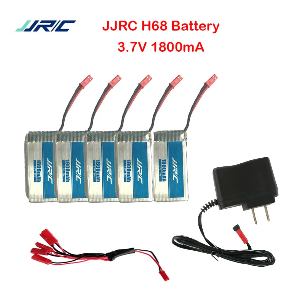 5pcs batteryLinCH JJRC H68 Радиоуправляемый Дрон 3,7 в 1800 мАч батарея для JJRC H68 Запчасти Аксессуары для вертолета общие 5 в 1 линия - Цвет: 5pcs batteryLinCH