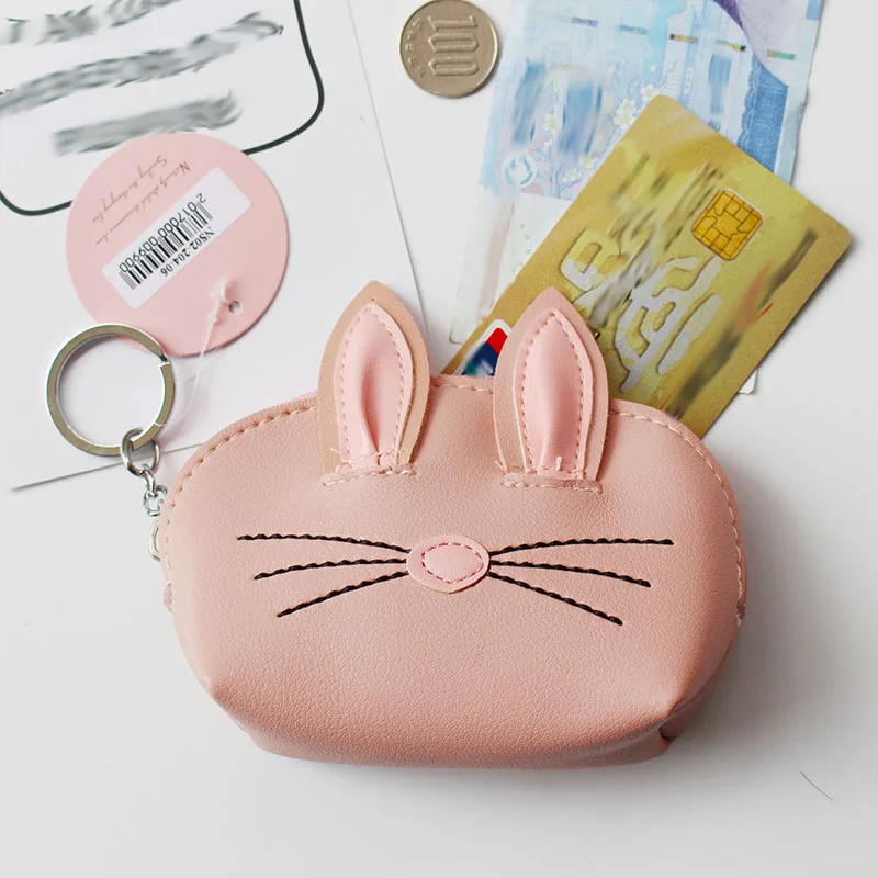 Девушки кошельки Кошелек для монет меховые наушники кошелек женщины милый