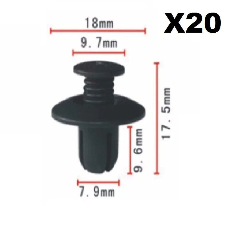 

A146 - DOOR MOULDING TRIM STRIP CLIPS RUBSTRIP X20 Plastic Clips