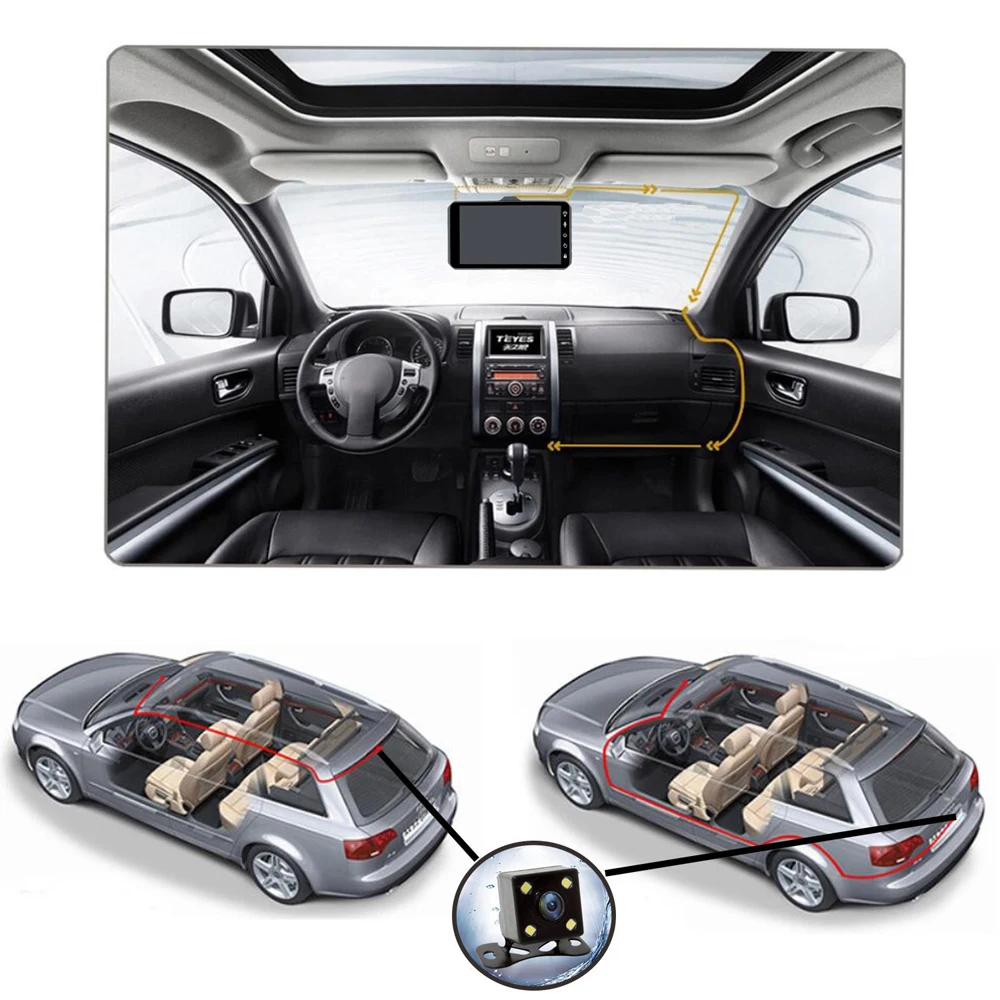 Новый видеорегистратор ADDKEY с двумя объективами Автомобильный Full HD 1080 P 4 дюйма IPS