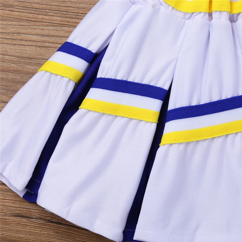 Kids Teens Hip-hop Stage Jazz Dance Costume Girls Cheerleader Street Dancing Star Applique Tops Skirt Socks Set | Детская одежда и