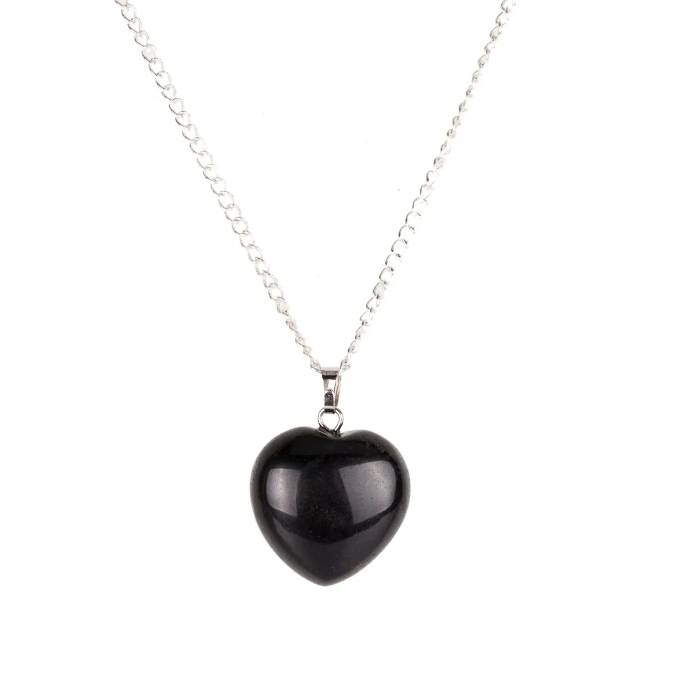 Природный Розовый Кварц Точка Ожерелье Сердце Кристалл Фиолетовый Камень Neckalce