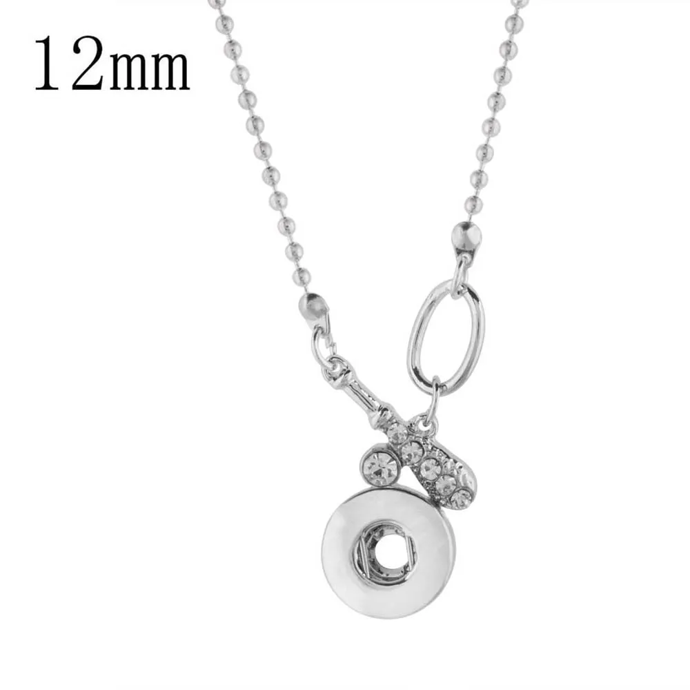 Partnerbeads Rhinestone Cross Charm Women Jewelry Snap Button 12mm Pendants Necklace Silver Beads Strand Chain Punk Gift KS1133 | Украшения