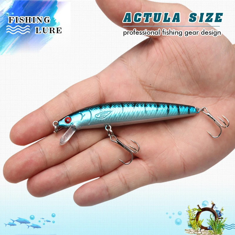DONQL Minnow жесткая приманка для рыбалки 10 см 7 5 г с тройными крючками 3D глаза Воблер