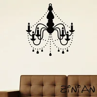 Chandelier Ceiling Lamp Decor Wall Stickers Home Decor Living Room Removable Vinyl Wall Decals Bedroom Bed Background Mural Z524