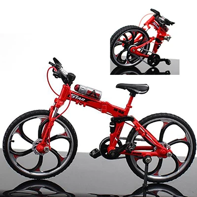 Red 1:10 Складная модель велосипеда, игрушка из сплава для горного велосипеда, коллекционное украшение для детского велосипеда, подарки на день рождения - Цвет: Red