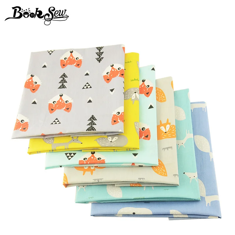 Booksew 100% хлопчатобумажная саржевая ткань с изображением животных лисы