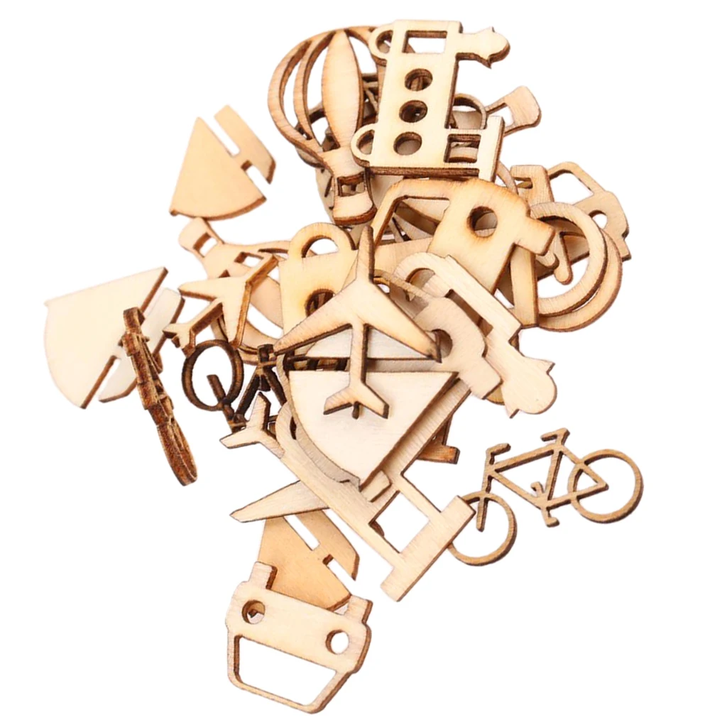 24 шт. деревянные украшения в форме автомобиля DIY Скрапбукинг Искусство ремесло |