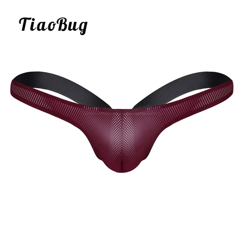 Горячая Распродажа мужские стринги TiaoBug сетчатые прозрачные эластичные с